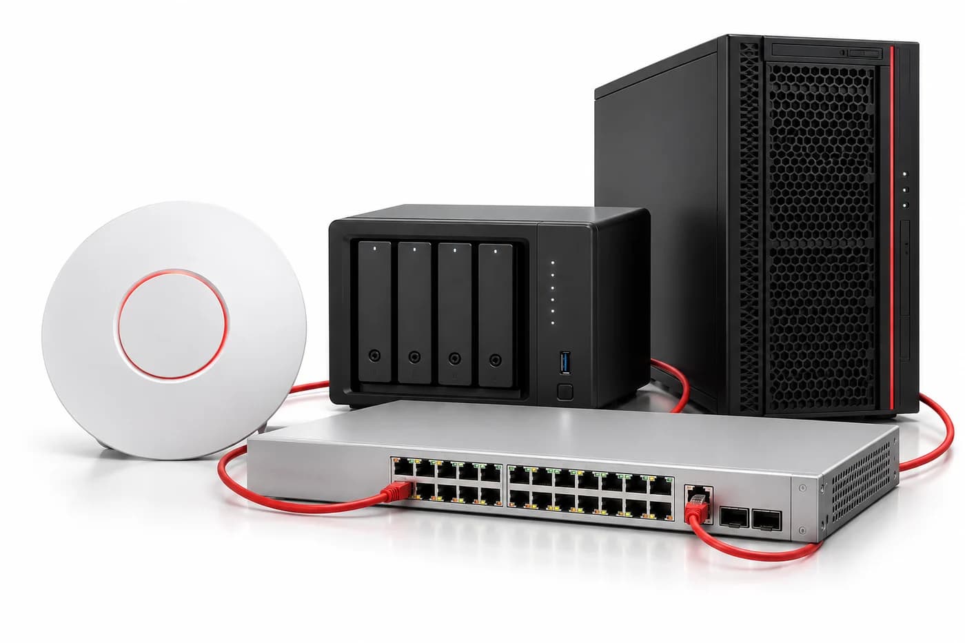 เซิร์ฟเวอร์ สวิตช์เครือข่าย Wi-Fi Access Point และ NAS สำหรับองค์กร