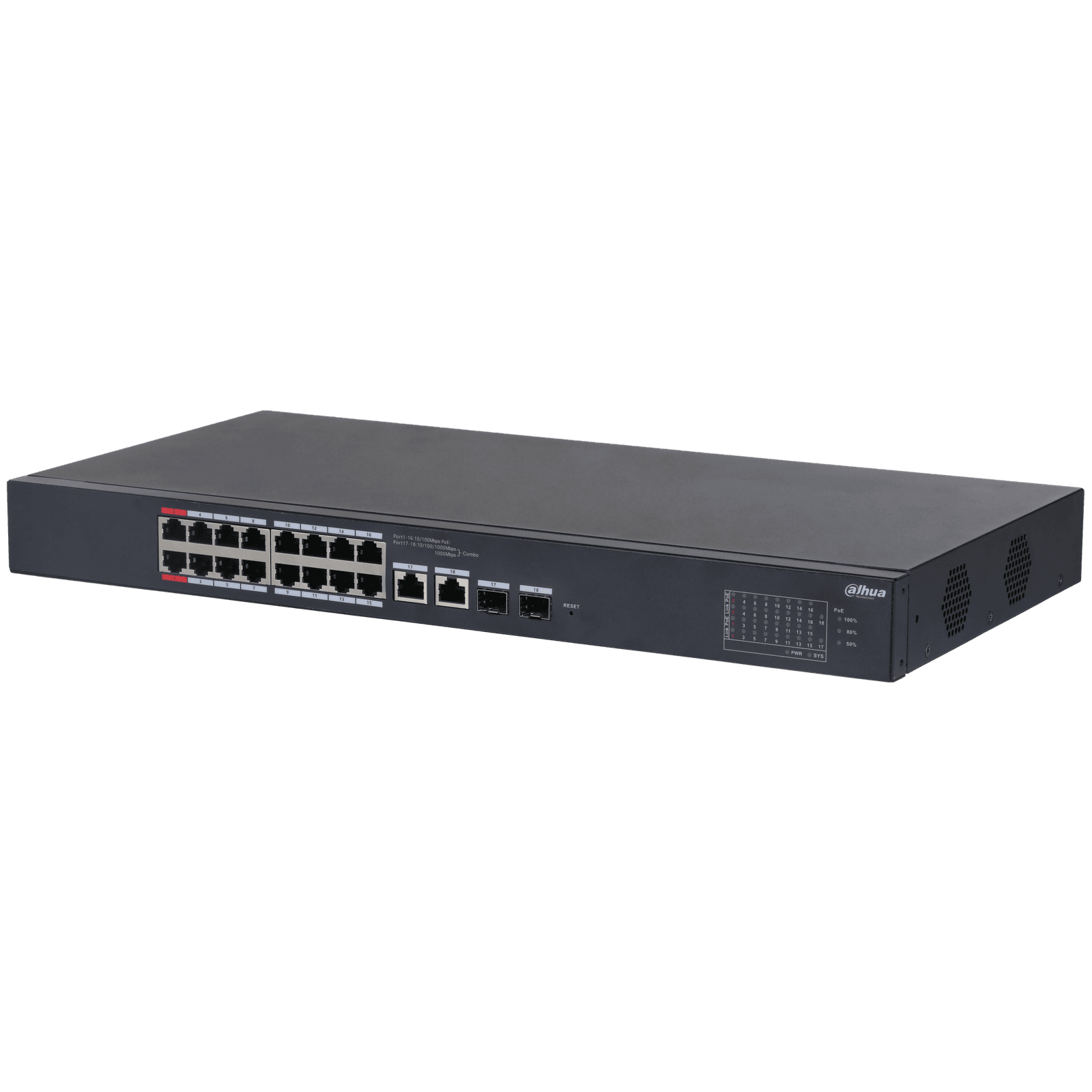 DAHUA Cloud Managed Desktop Switch 16PoE 2Uplink (DH-CS4218-16ET-240)
