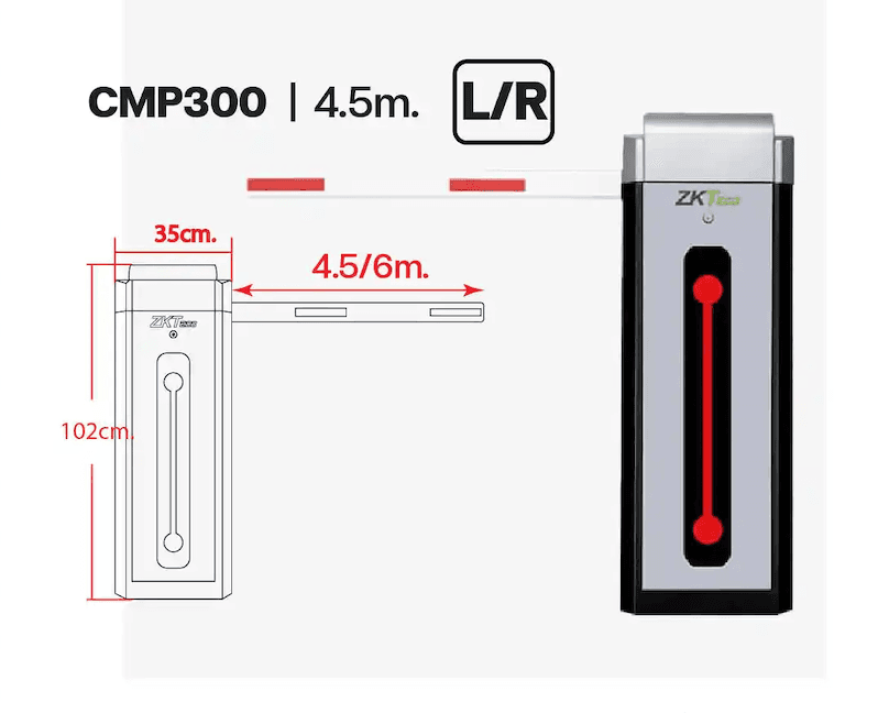 ZKTeco CMP300 R/L(AC) ไม้กั้นรถยนต์ ไม้กระดก