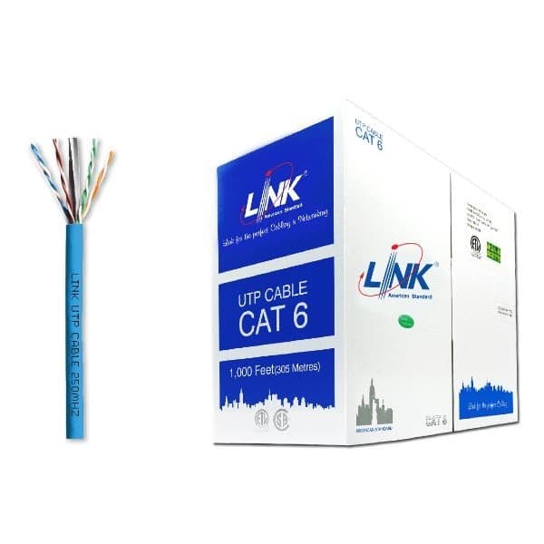 LINK US-9106A CAT6 UTP 250MHz 24AWG CM สีฟ้า 305 m (US-9106A)