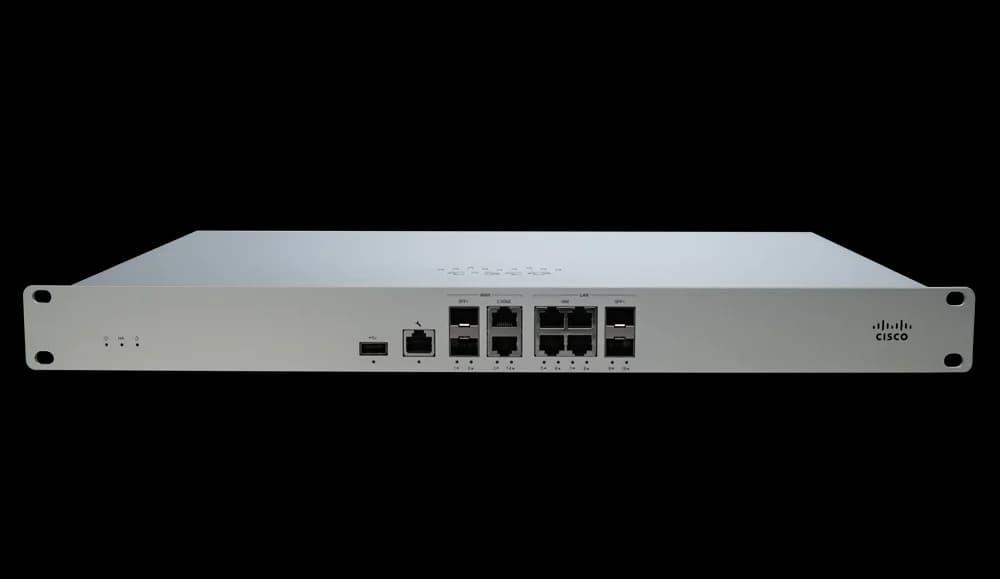 Cisco Meraki MX105 SD-WAN Security Appliance (5 Gbps Firewall, 10G SFP+, Dual PSU)