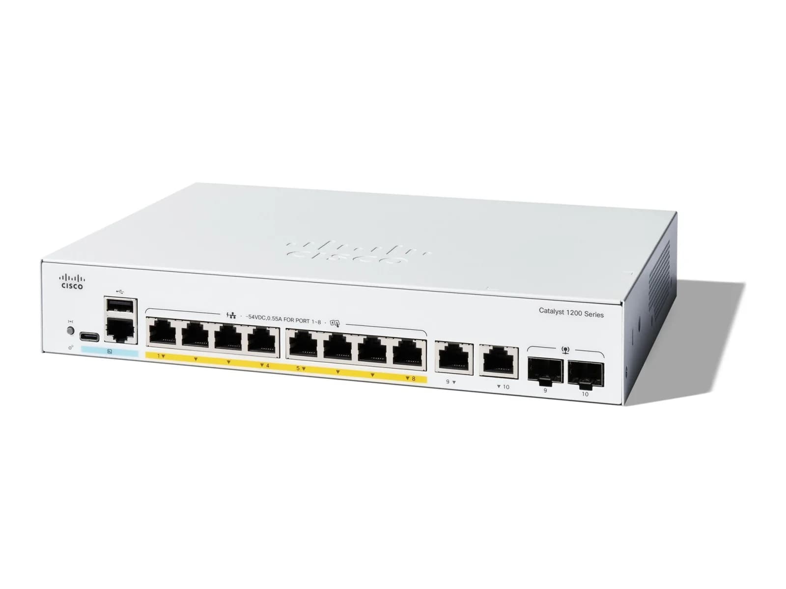 Cisco C1200-8P-E-2G Catalyst 1200 8-Port Gigabit PoE Smart Switch (2x1G Combo)