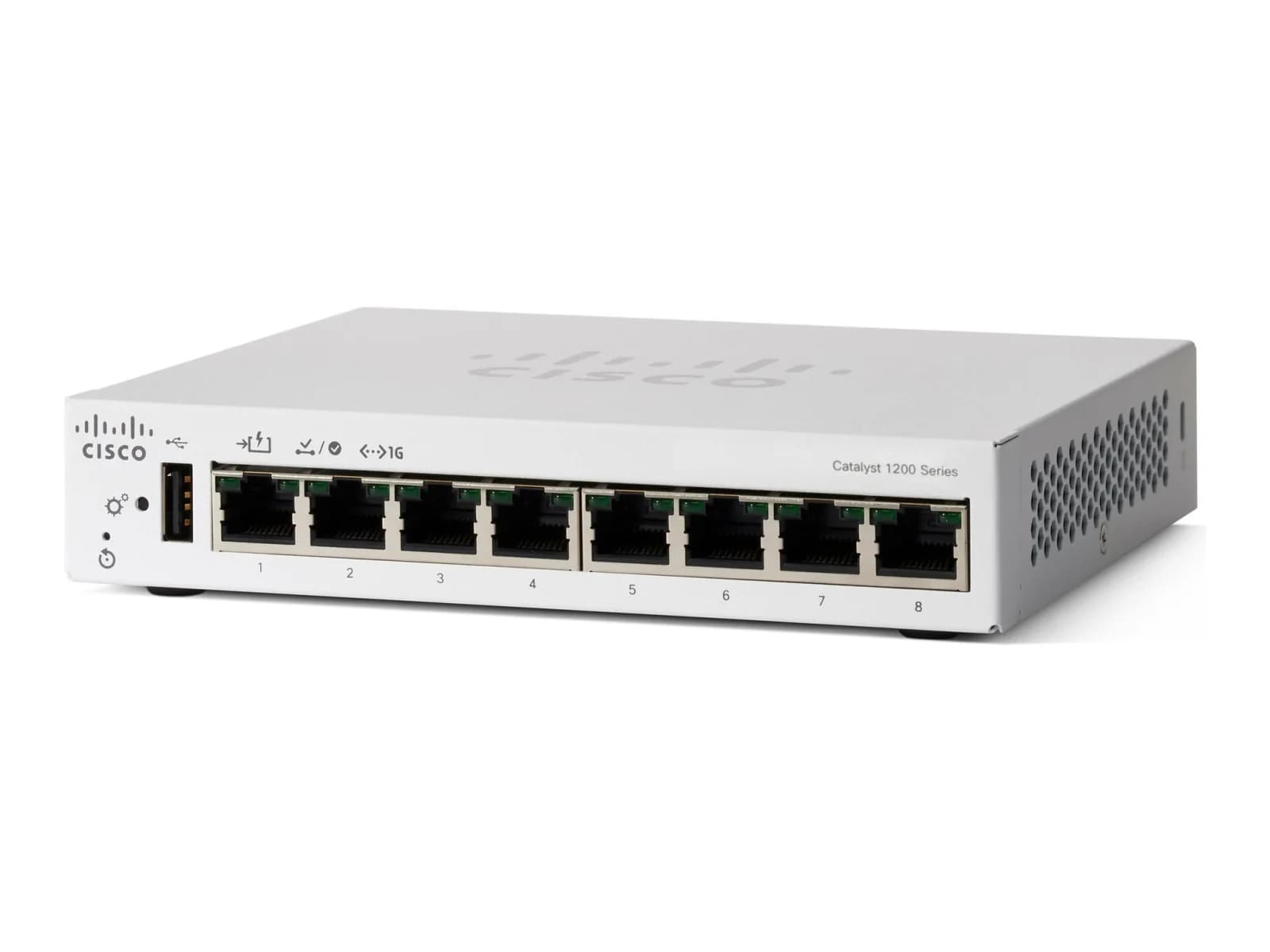 Cisco C1200-8T-D Catalyst 1200 8-Port Gigabit Smart Switch (Desktop, PoE Input)