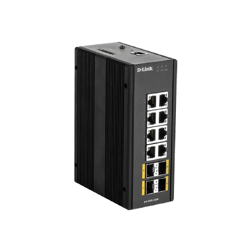 D-Link DIS-300G-12SW 12-Port Gigabit Industrial L2 Managed DIN-Rail Switch with 4 SFP