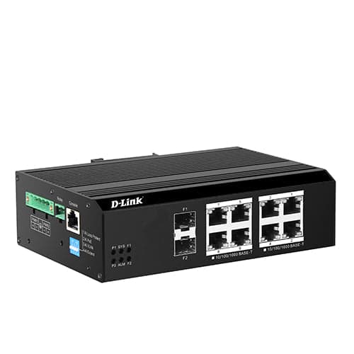 D-Link DIS-F2010PS-E 10-Port Gigabit Industrial L2 Managed 250m PoE+ (240W) DIN-Rail Switch
