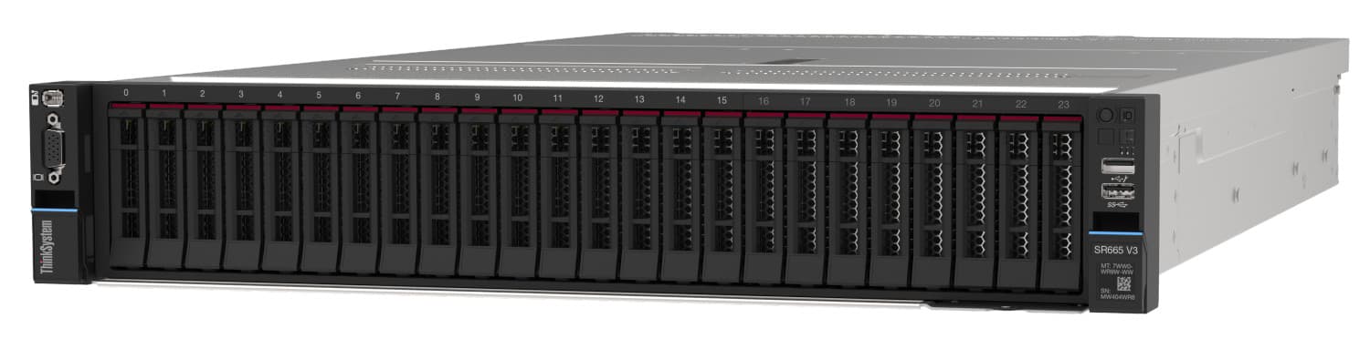 Lenovo ThinkSystem SR665 V3 2x EPYC 9335 / 512GB DDR5 / 4x 2.4TB HDD (7D9AA047SG)