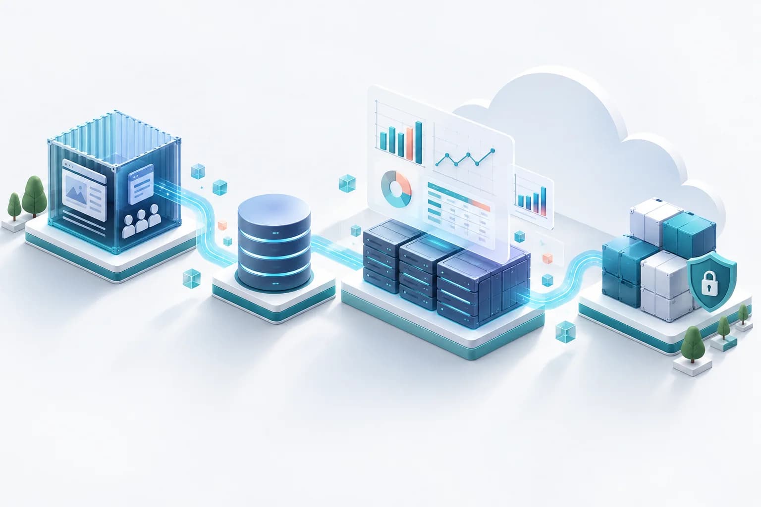 ตัวอย่างแอป ฐานข้อมูล และงานวิเคราะห์บน Google Cloud