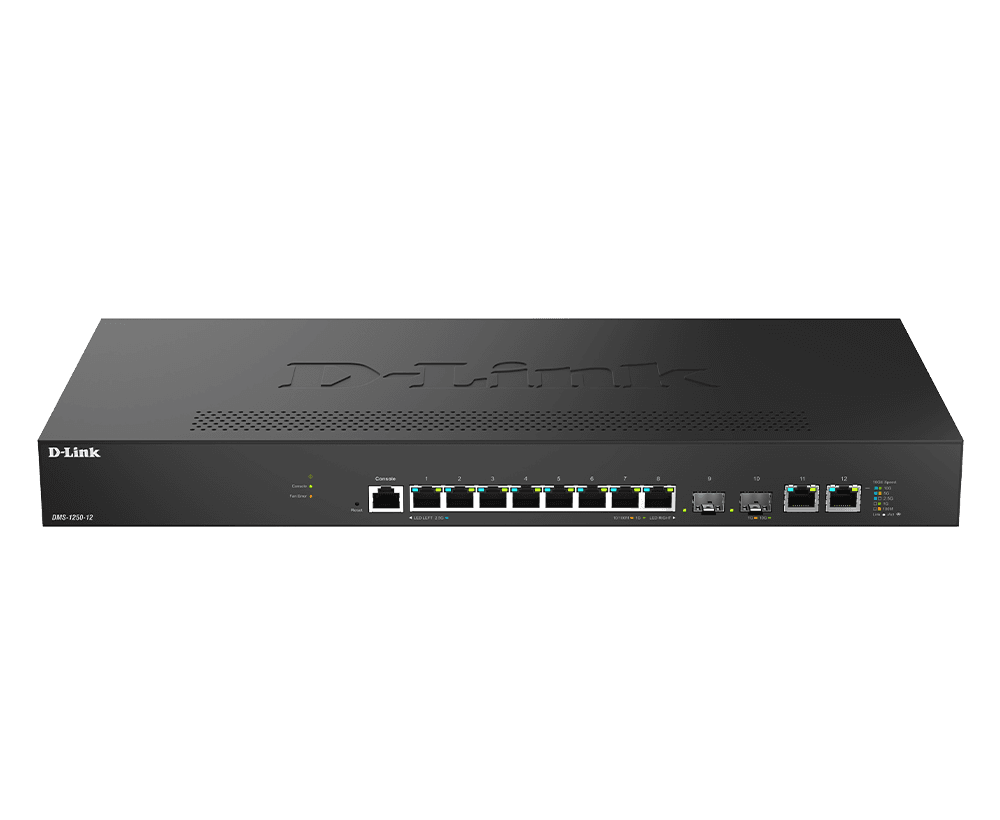 D-Link DMS-1250-12 12-Port 2.5G Smart Managed Switch with 4 10G Uplinks