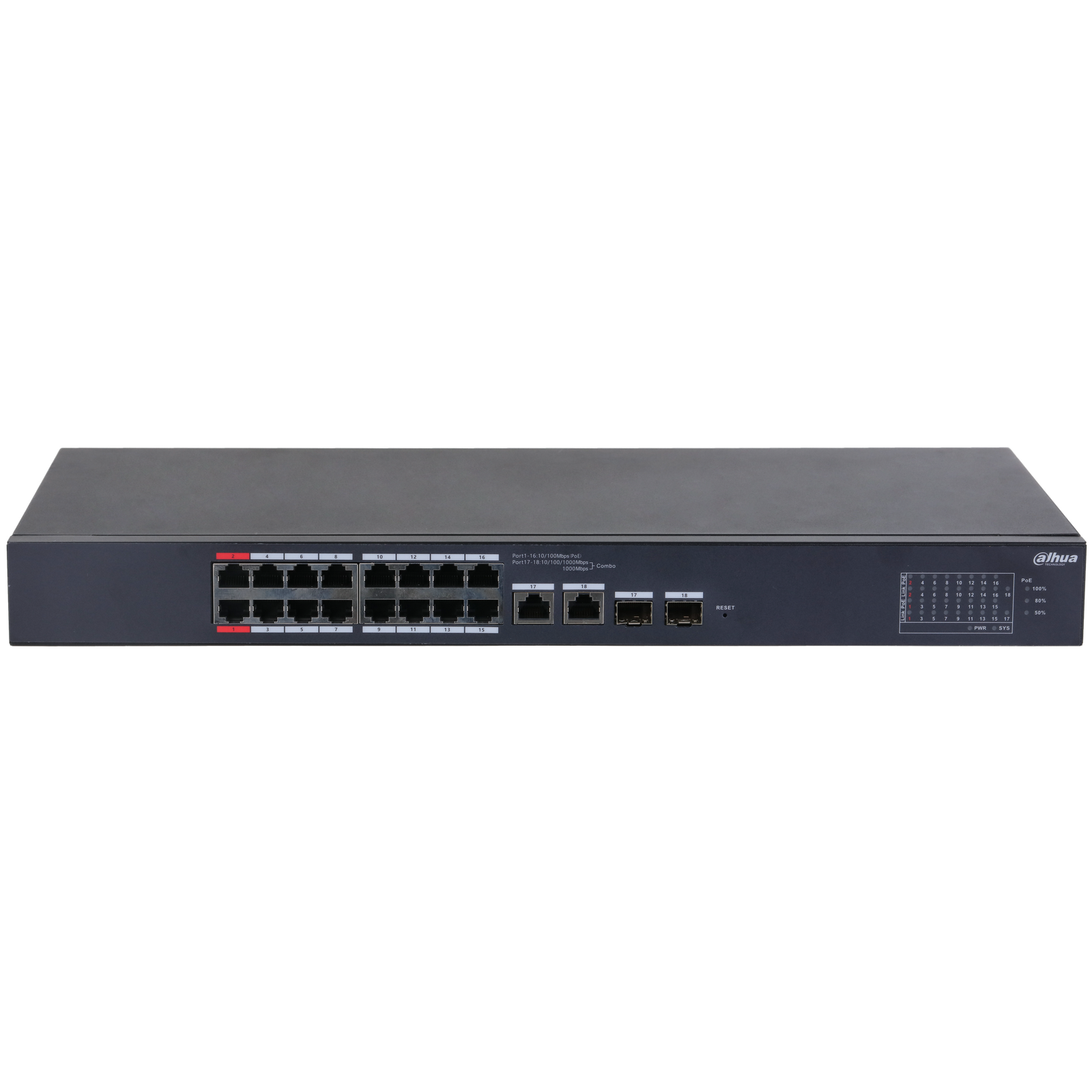 DAHUA Cloud Managed Desktop Switch 16PoE 2Uplink (DH-CS4218-16ET-240) - Image 2