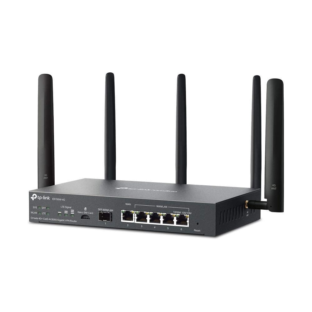 TP-LINK ER706W-4G Omada 4G+ Cat6 AX3000 Gigabit VPN Router - Image 2
