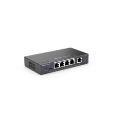 Reyee RG-ES205GC-P , 5-Port Gigabit Smart POE Switch, 5 Gigabit RJ45 Ports including 4 PoE/POE+ Ports, 54W PoE power budget, Desktop Steel Case