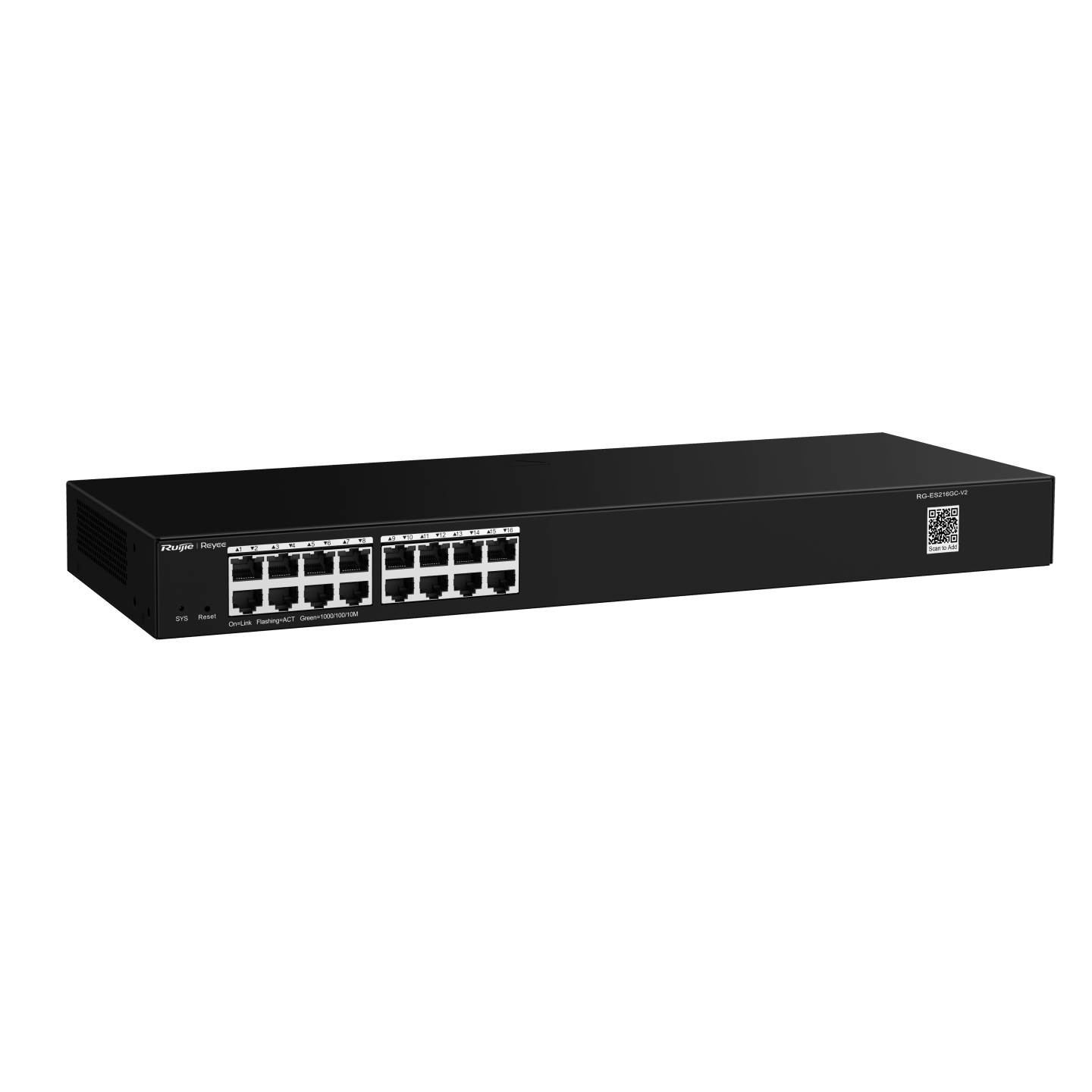 Reyee RG-ES216GC V2 ,16-Port Gigabit Smart Switch, 16 Gigabit RJ45 Ports,19-inch Rack-mountable Steel Case - Image 2