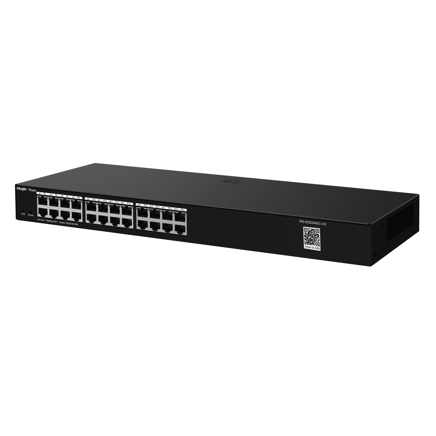 Reyee RG-ES224GC V2 , 24-Port Gigabit Smart Switch, 24 Gigabit RJ45 Ports,19-inch Rack-mountable Steel Case