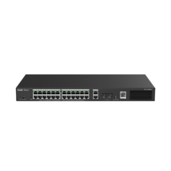 Reyee RG-ES228GS-P , 28-Port Gigabit Smart POE Switch, 24 PoE/POE+ Gigabit RJ45 Ports with 2 Gigabit RJ45/2 SFP uplink ports,370W PoE power budget, Desktop Steel Case