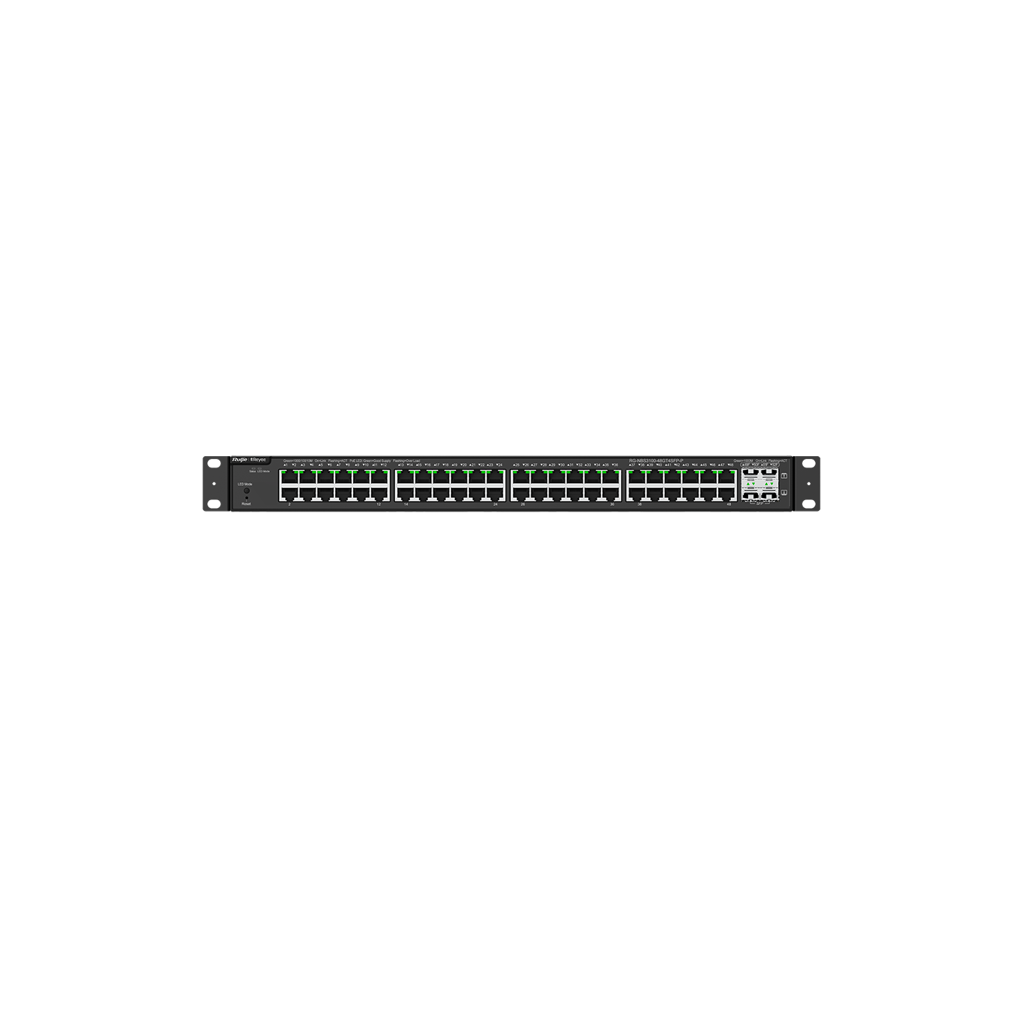 Reyee RG-NBS3100-48GT4SFP-P , 48 × 10/100/1000Base-T copper ports with auto-negotiation, 4 × 1GE SFP ports, fixed single AC power supply, PoE/PoE+ power supply, 370 W PoE power supply - Image 2