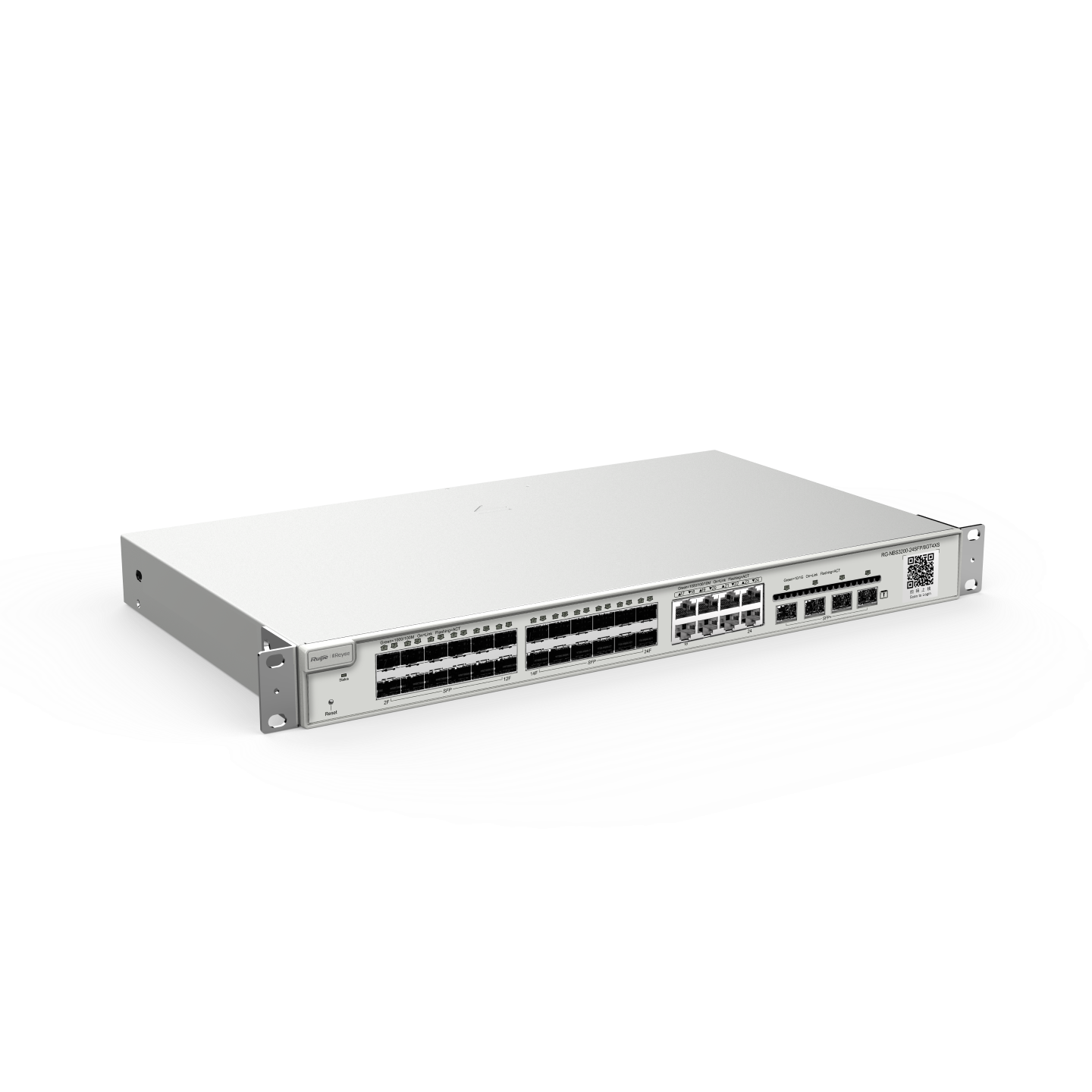 Reyee RG-NBS3200-24SFP/8GT4XS , 24-Port SFP L2 Managed 10G Switch, 24 SFP Slots, 8 Gigabit RJ45 Combo Ports, 4 *10G SFP+ Slots, 19-inch Rack-mountable Steel Case - Image 2