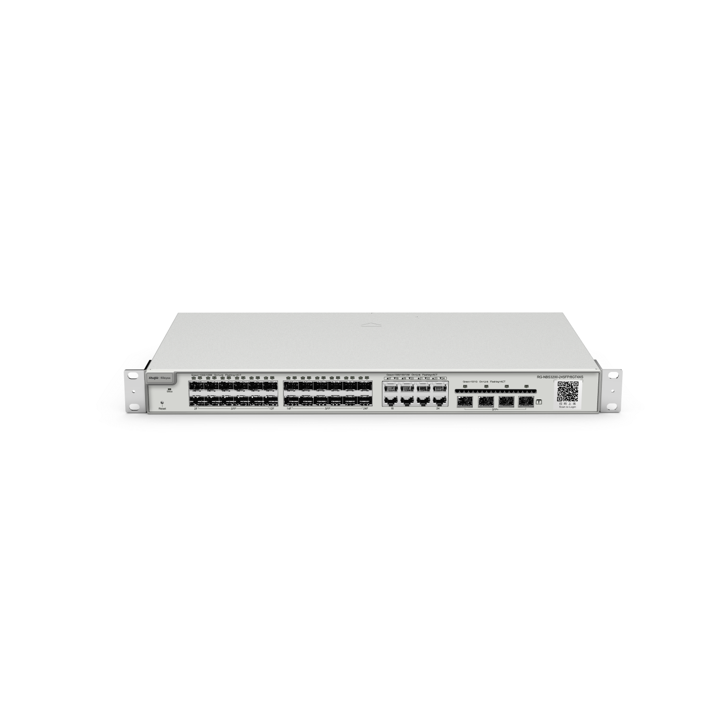Reyee RG-NBS3200-24SFP/8GT4XS , 24-Port SFP L2 Managed 10G Switch, 24 SFP Slots, 8 Gigabit RJ45 Combo Ports, 4 *10G SFP+ Slots, 19-inch Rack-mountable Steel Case - Image 5