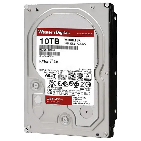 WD RED PLUS HDD 10TB 7200RPM 256MB SATA-3 (WD101EFBX)