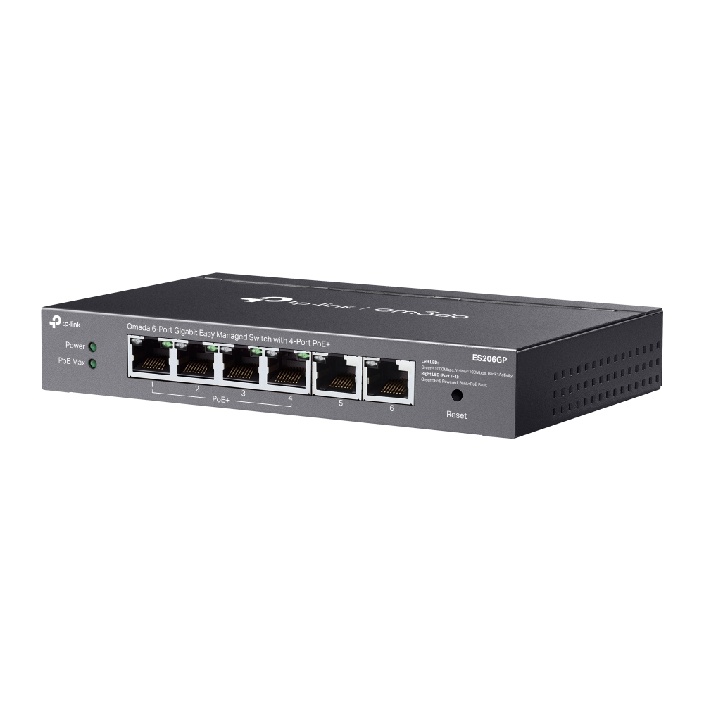TP-LINK ES206GP Omada 6-Port Gigabit Easy Managed Switch with 4-Port PoE+ - Image 3