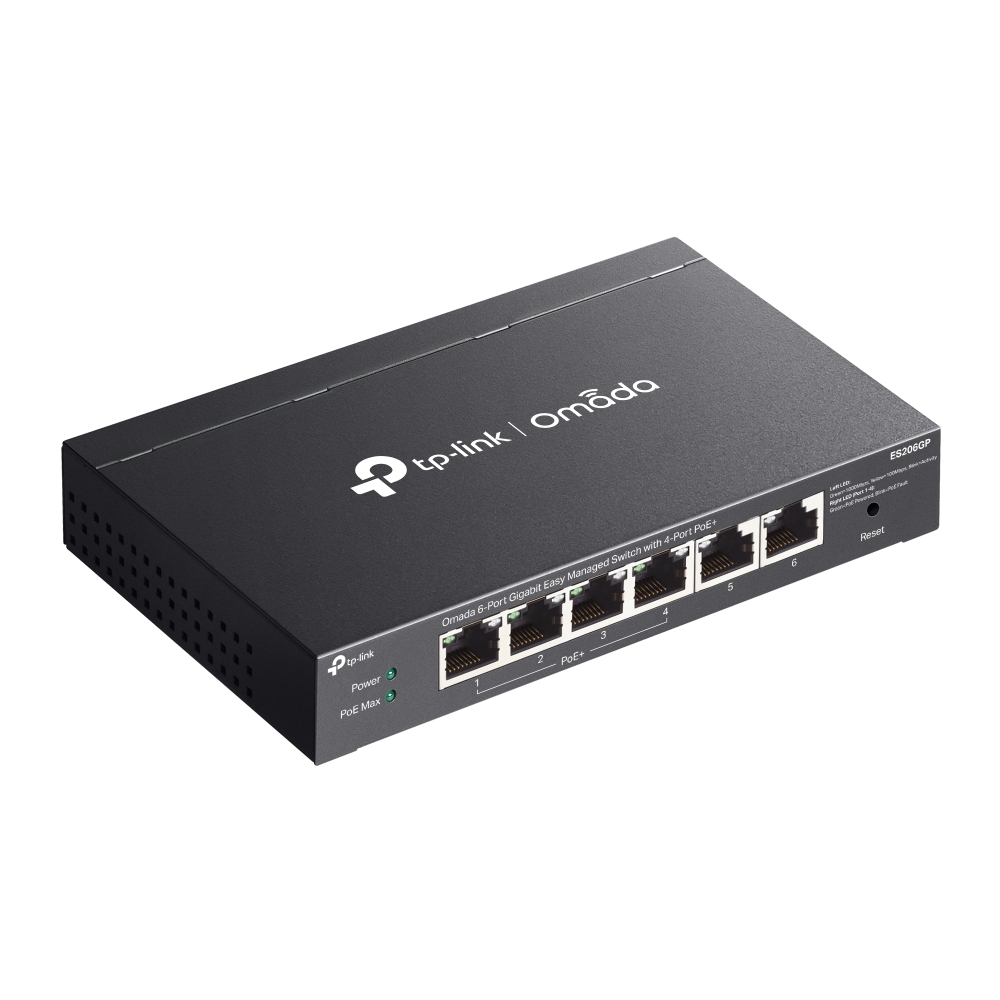 TP-LINK ES206GP Omada 6-Port Gigabit Easy Managed Switch with 4-Port PoE+ - Image 4