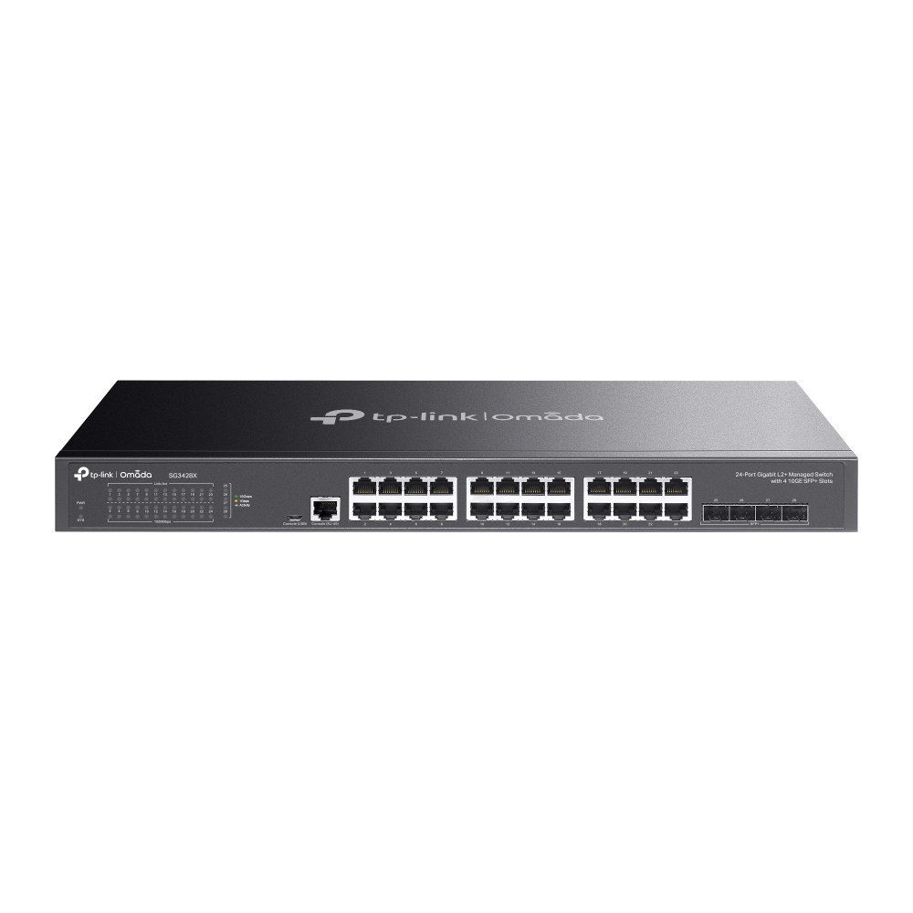TP-Link SG3428X-M2 JetStream™ 24-Port Gigabit L2+ Managed Switch with 4 10GE SFP+ Slots