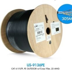 LINK ( US-9136PE ) CAT 6 F/UTP, PE OUTDOOR w/Cross Filler, 23 AWG Black 305 M.